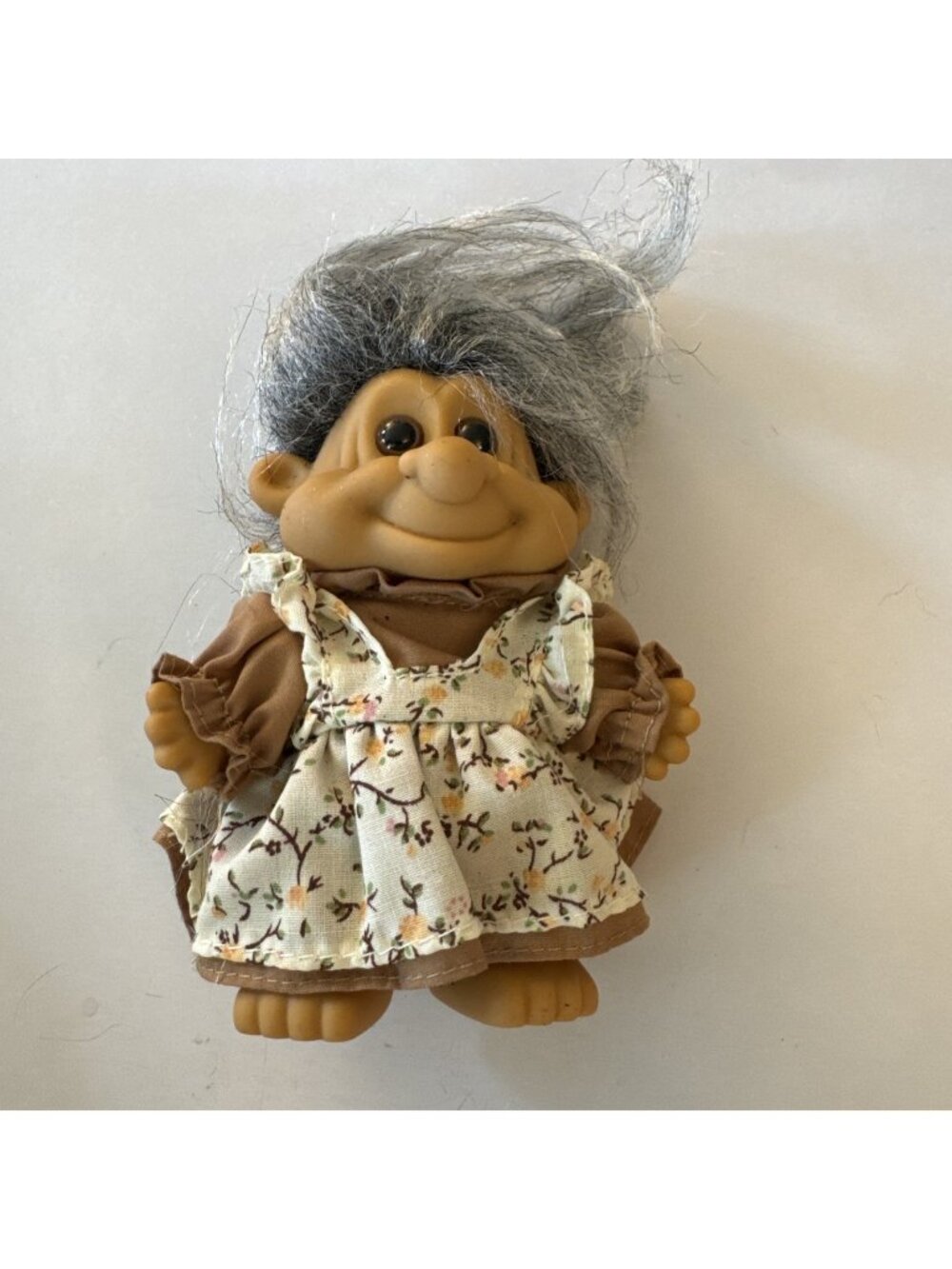 RUSS Troll Doll Grandma Grandmother Troll 4.5” Gray Hair Old Lady J3
